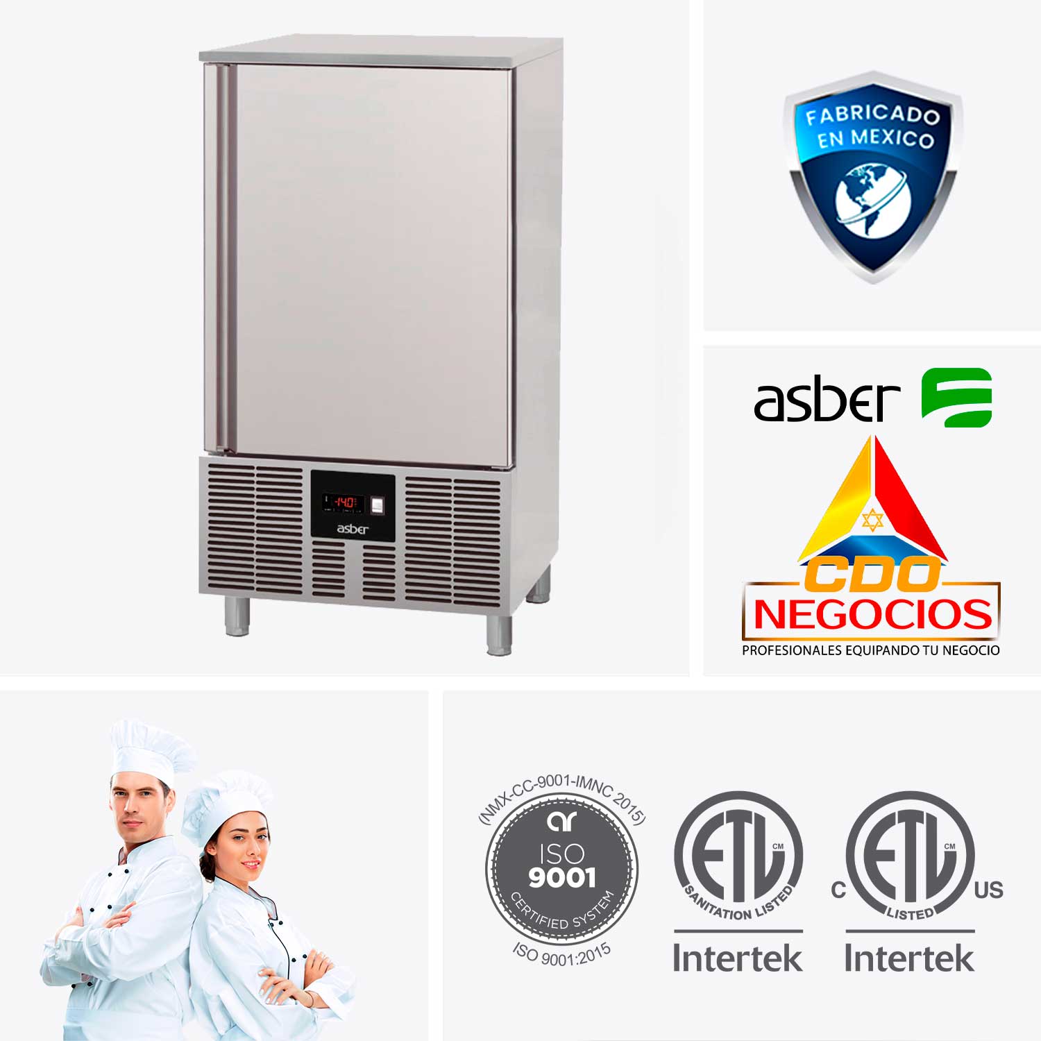 Abatidor de temperatura asber EBC-10