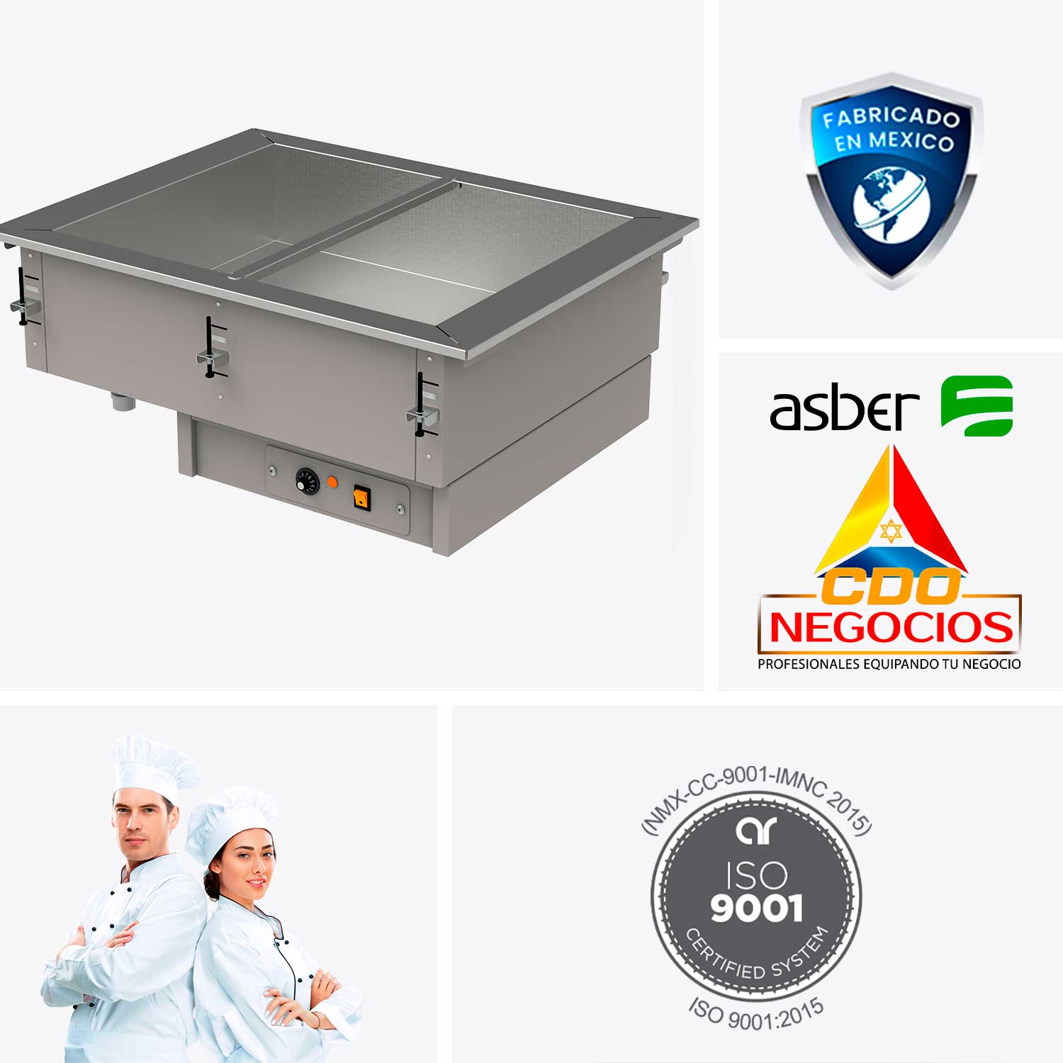 Cubas Calientes Eléctricas de Baño María Asber DBM-211-S-W