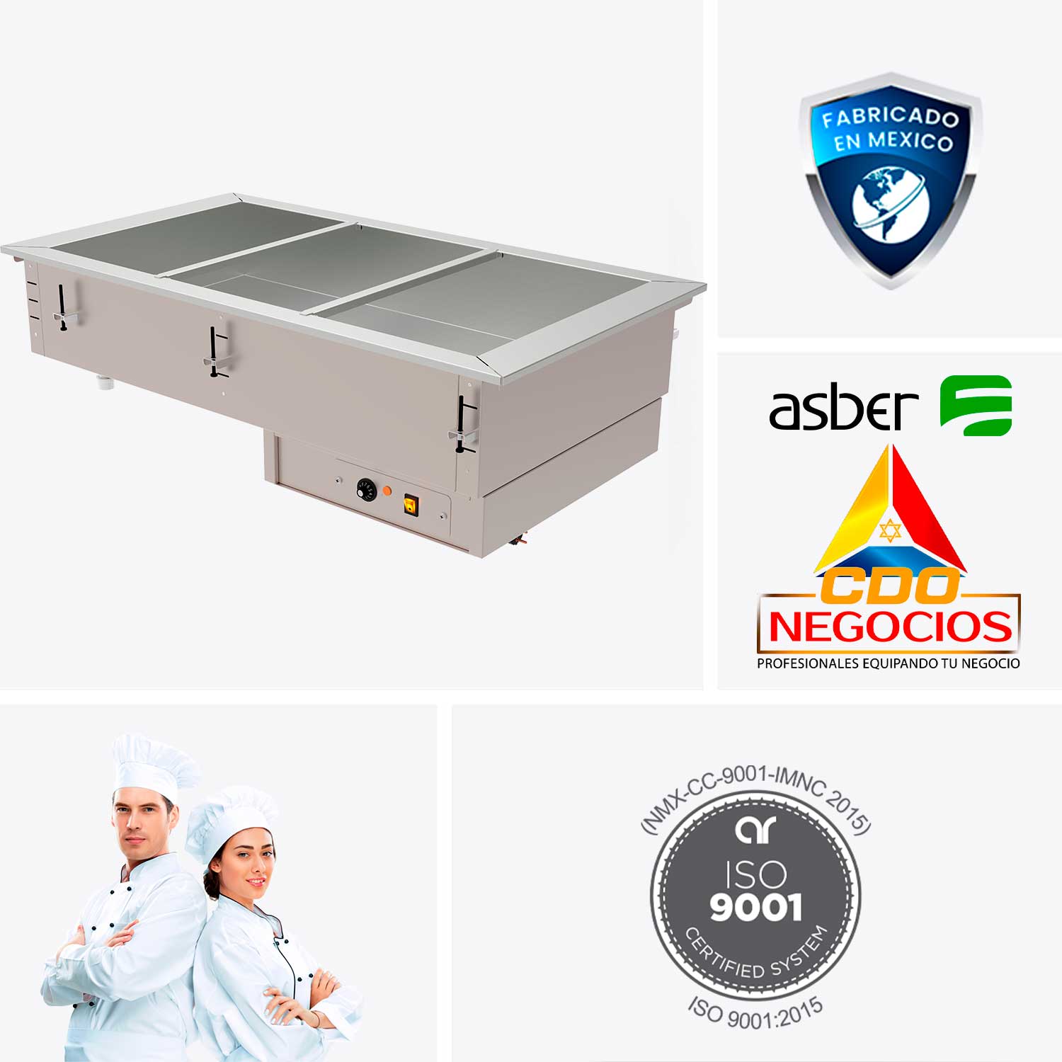 Cubas Calientes Eléctricas de Baño María Asber DRFB-311-CU
