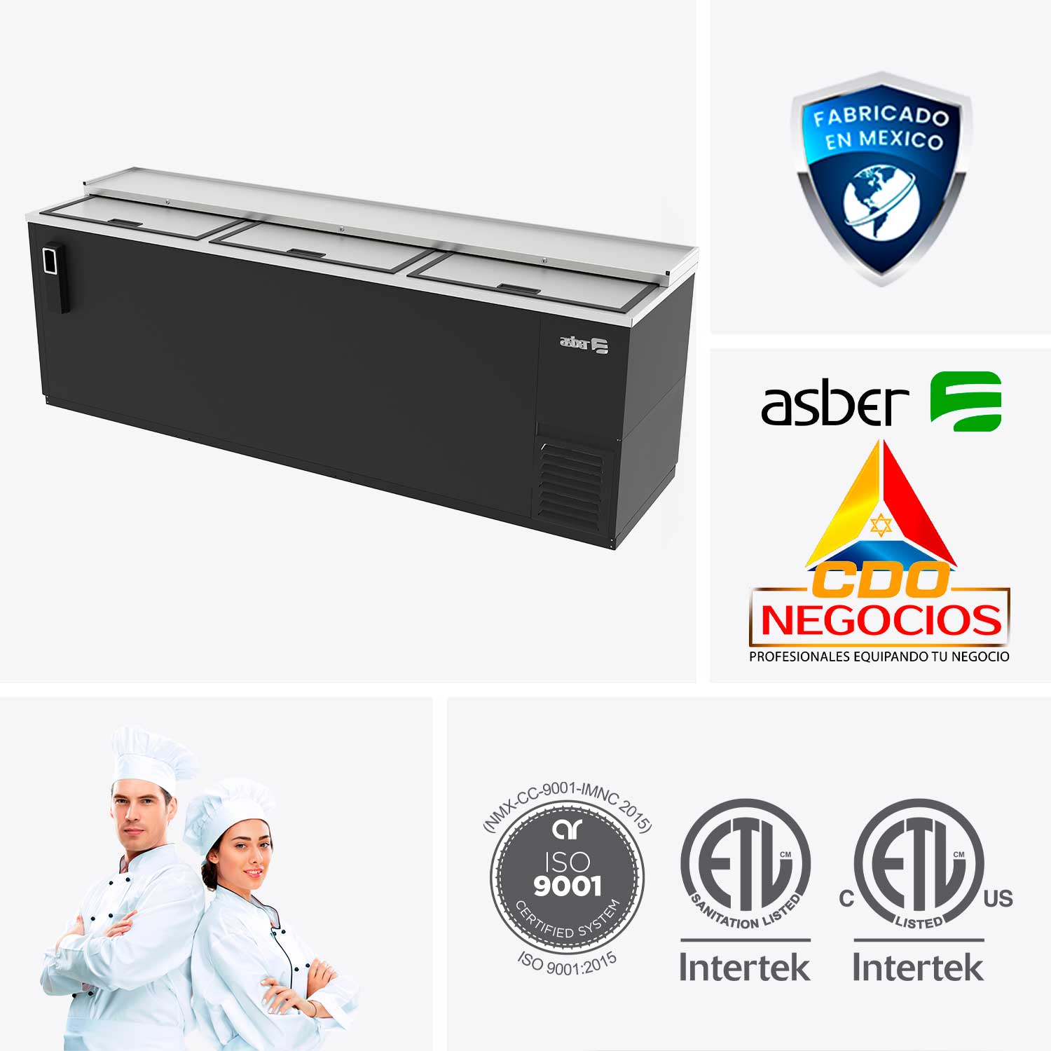 Refrigerador horizontal botellero asber ADBC-94 HC