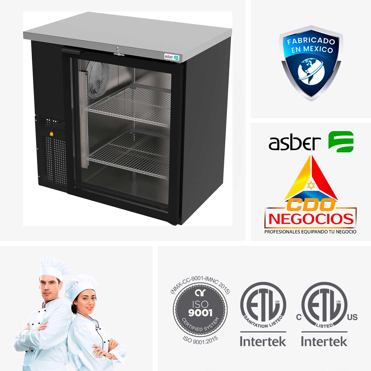 Refrigeradores Contrabarra Exterior Vinil asber ABBC-24-36G HC
