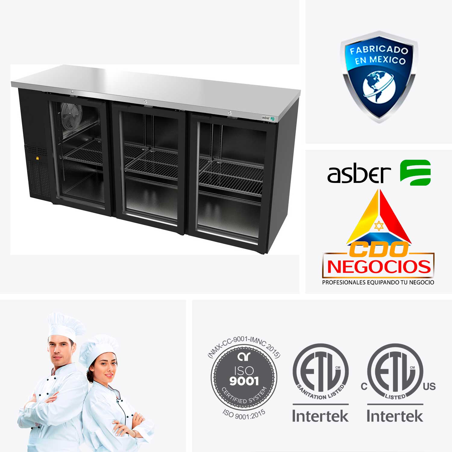 Refrigeradores Contrabarra Exterior Vinil asber ABBC-24-72G HC