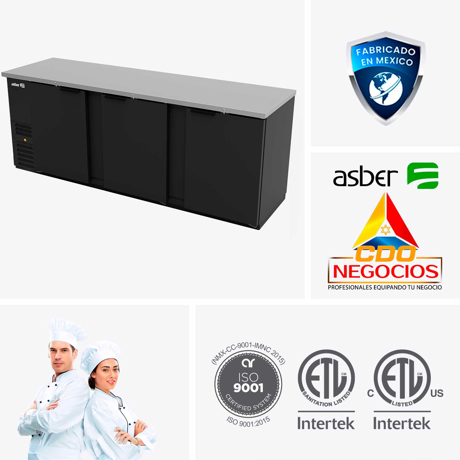 Refrigerador contra barra exterior vinil negro asber ABBC-94 HC
