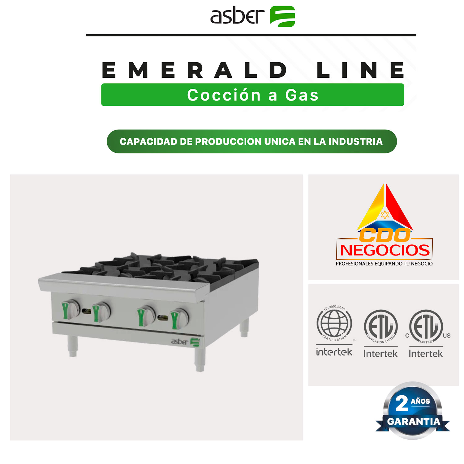 AEHP 4 24 EM parrilla a gas emerald line asber coccion
