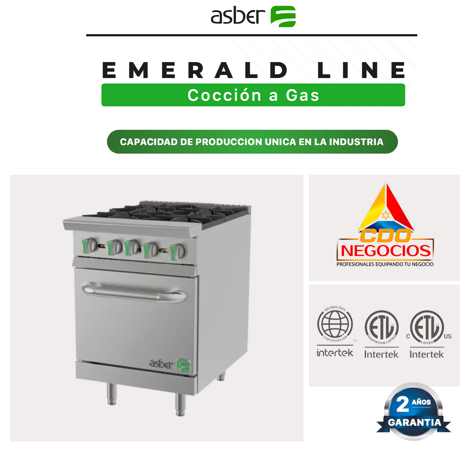 AER 4 24 EM estufa emerald line asber coccion