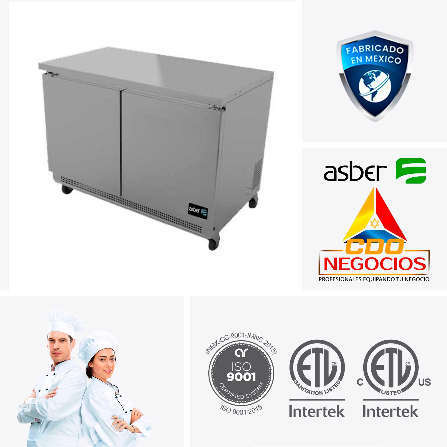 Mesa conservadora de congelados bajo mostrador AUTF-48 HC