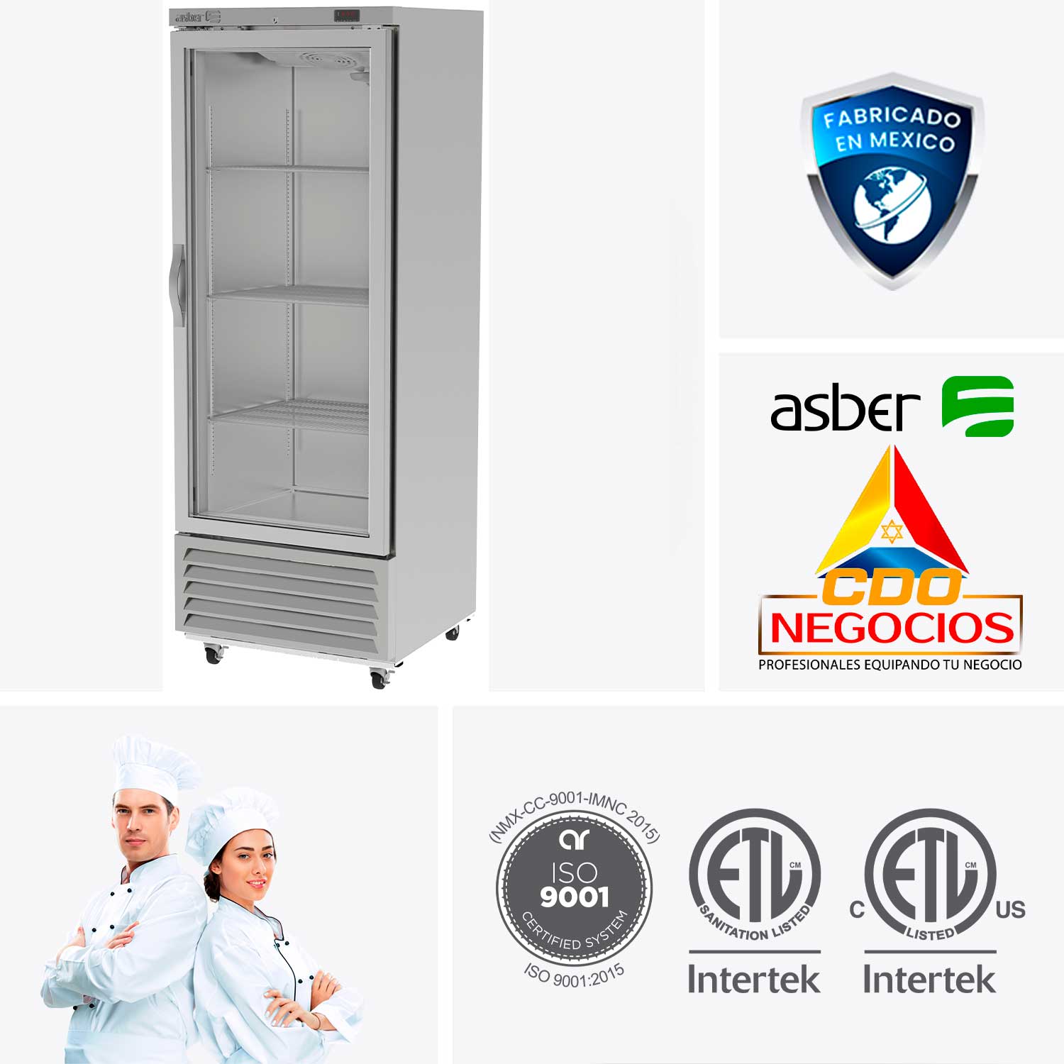Refrigerador food service asber ARR-17-G-HC