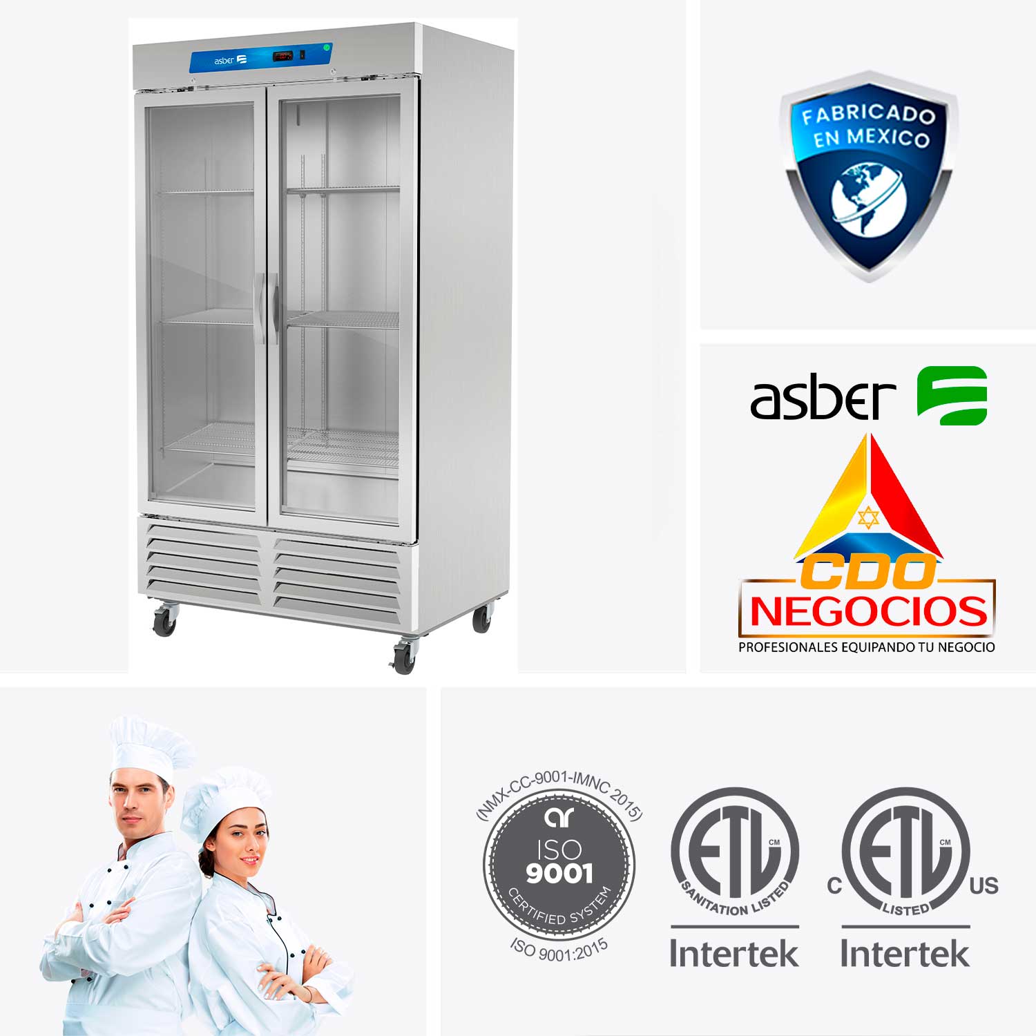 Refrigerador food service asber ARR-37-G HC