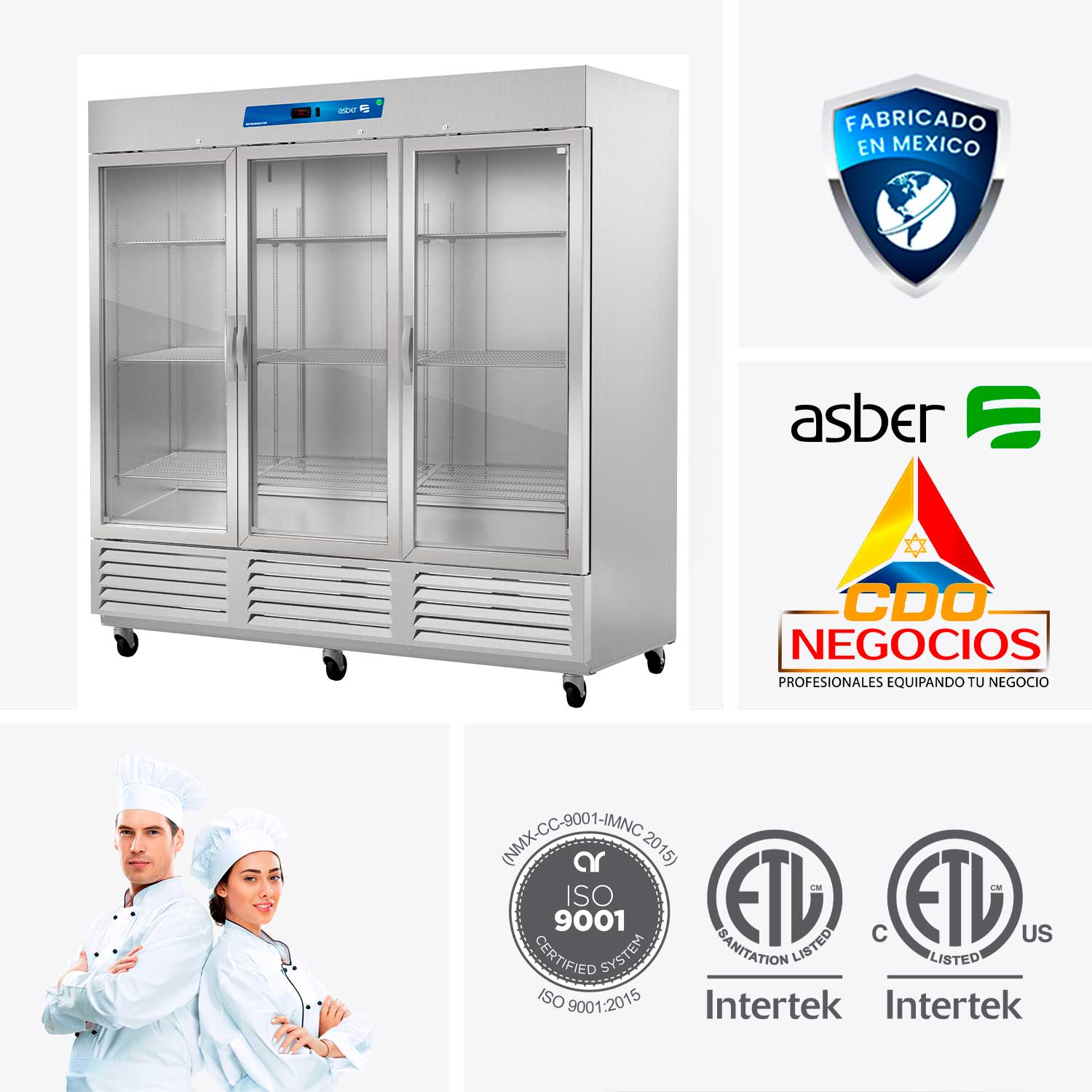 Refrigerador food service asber ARR-72-G-H HC