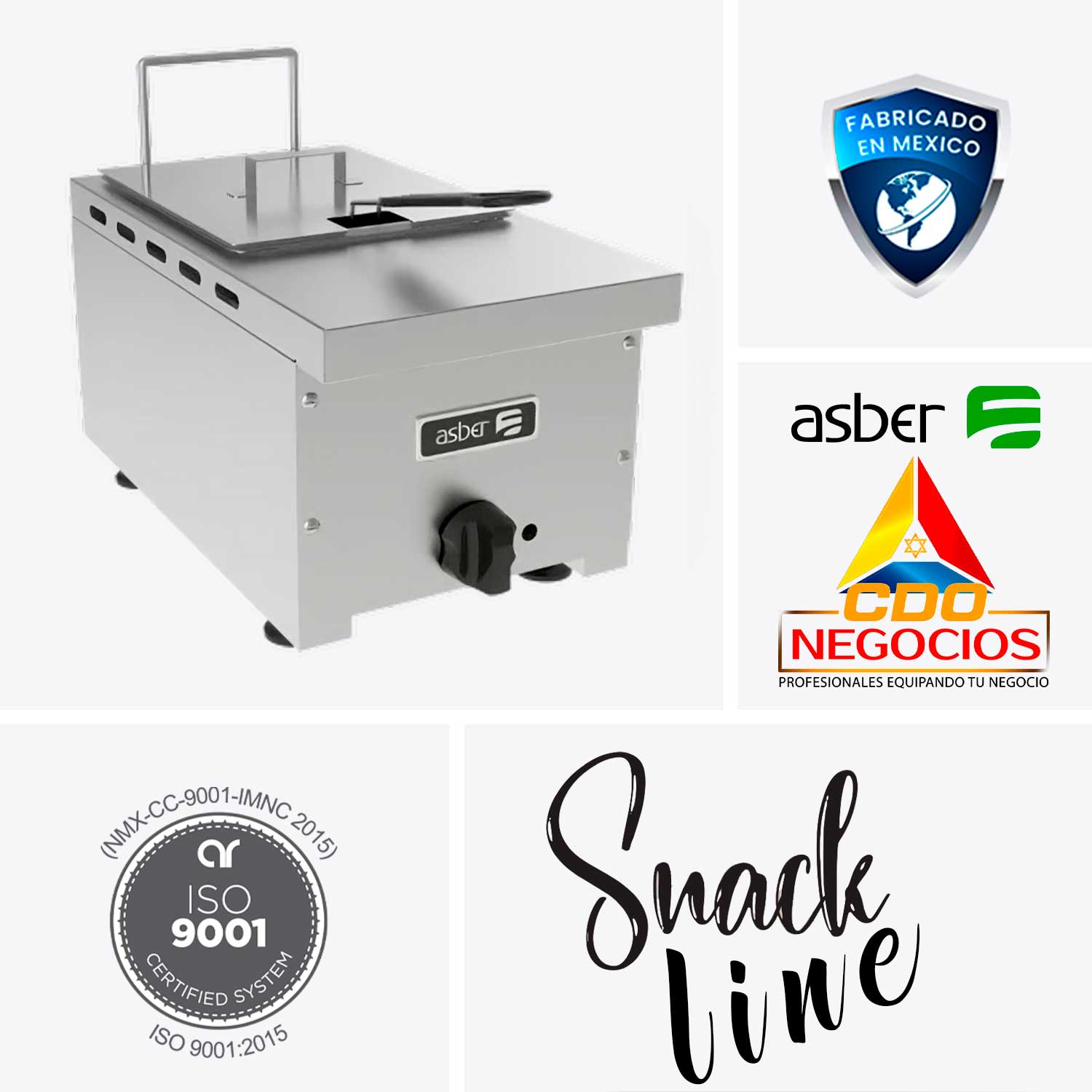 ASF-10 freidora sobre mesa snack line asber coccion