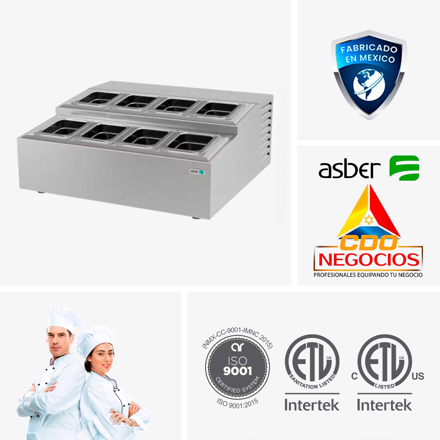 Topping refrigerado asber ATC-4+4