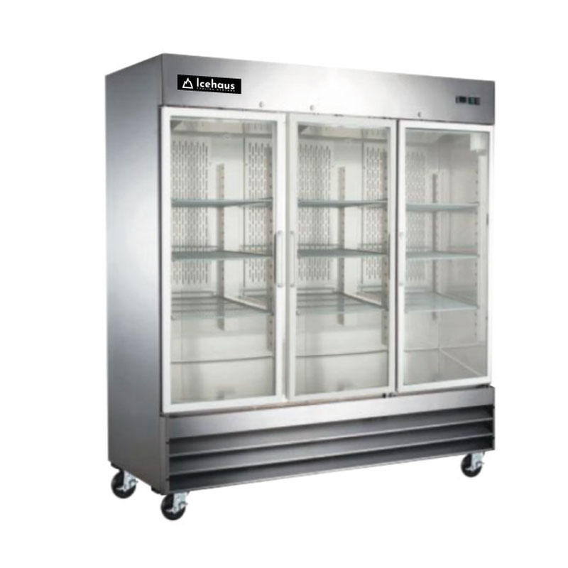 RV-1PC-SS-01 refrigerador puerta de cristal icehaus