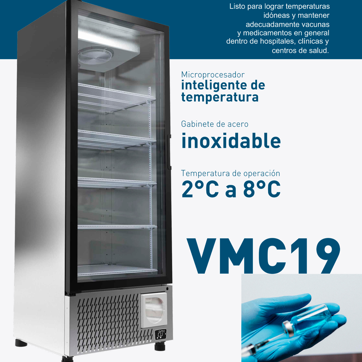 refrigerador biomedico imbera VMC19B con graficador
