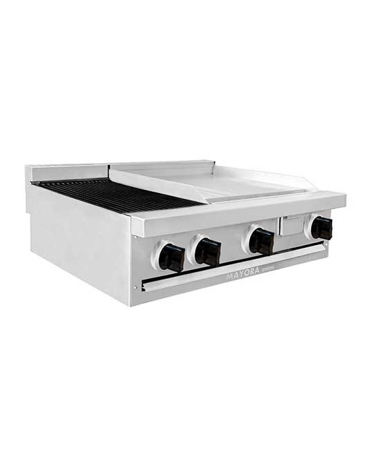 Estufa de mesa con 1 sección de Asador + 2 secciones de plancha mayora international