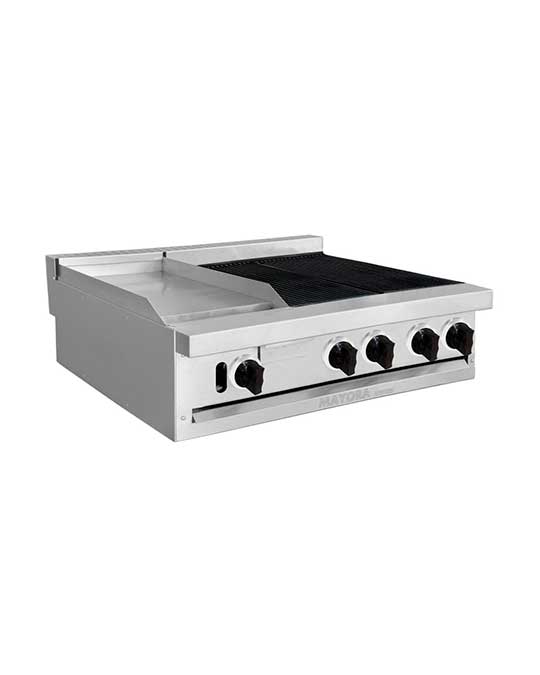 Estufa de mesa con 1 sección de Plancha + 2 secciones de Asador mayora international