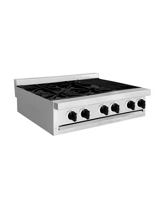 Estufa modular triple con asador EM3 2Q+1A mayora international