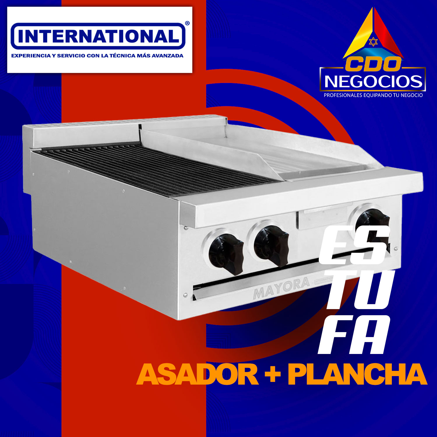 Estufa modular asador + plancha international - Mayora