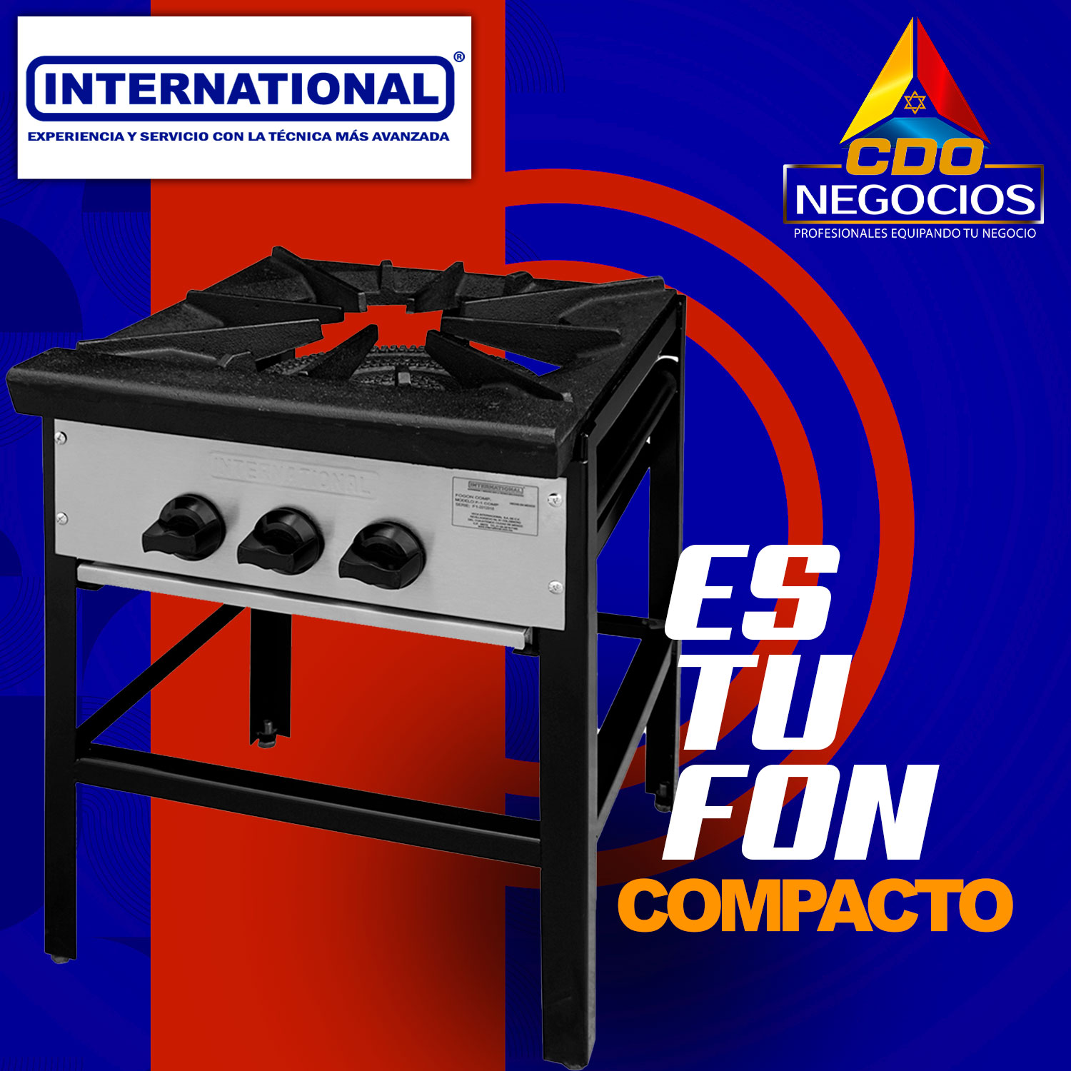 estufon - fogon compacto 1 seccion F1-C international
