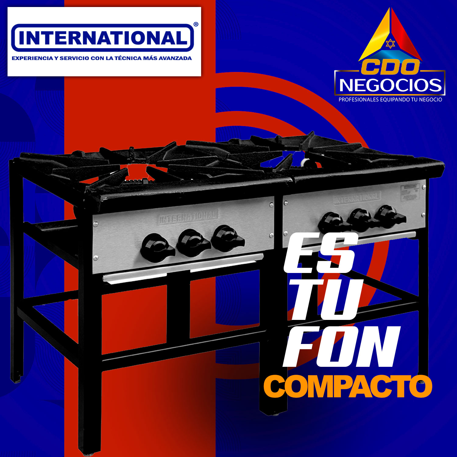 estufon - fogon compacto 2 secciones F2-C international
