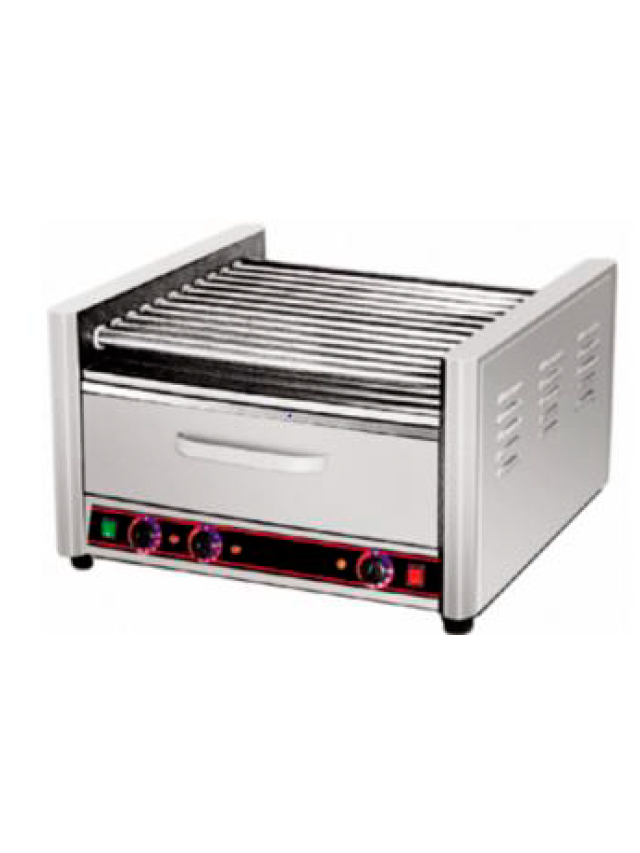 ROLADOR DE SALCHICHAS 9 RODILLOS CON CAJON PARA PAN MARCA MIGSA MODELO BB-HHD-09A