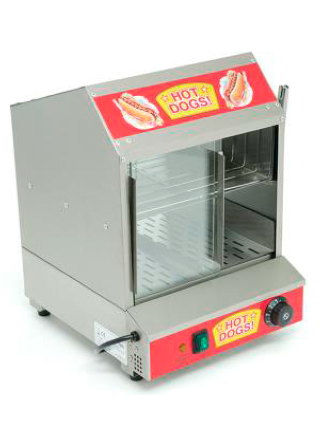  COCEDOR DE SALCHICHAS Y CALENTADOR DE PAN A VAPOR TIPO CASITA MARCA MIGSA MODELO GS-HD-1200