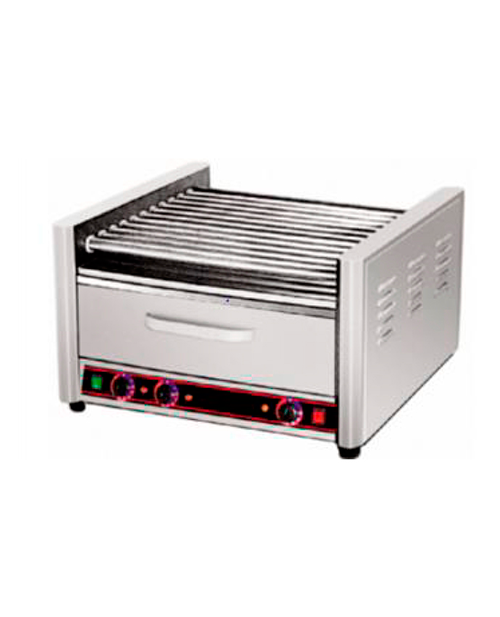 ROLADOR - ASADOR DE SALCHICHAS 9 RODILLOS CON PANERA MARCA MIGSA MODELO BB-HHD-09A