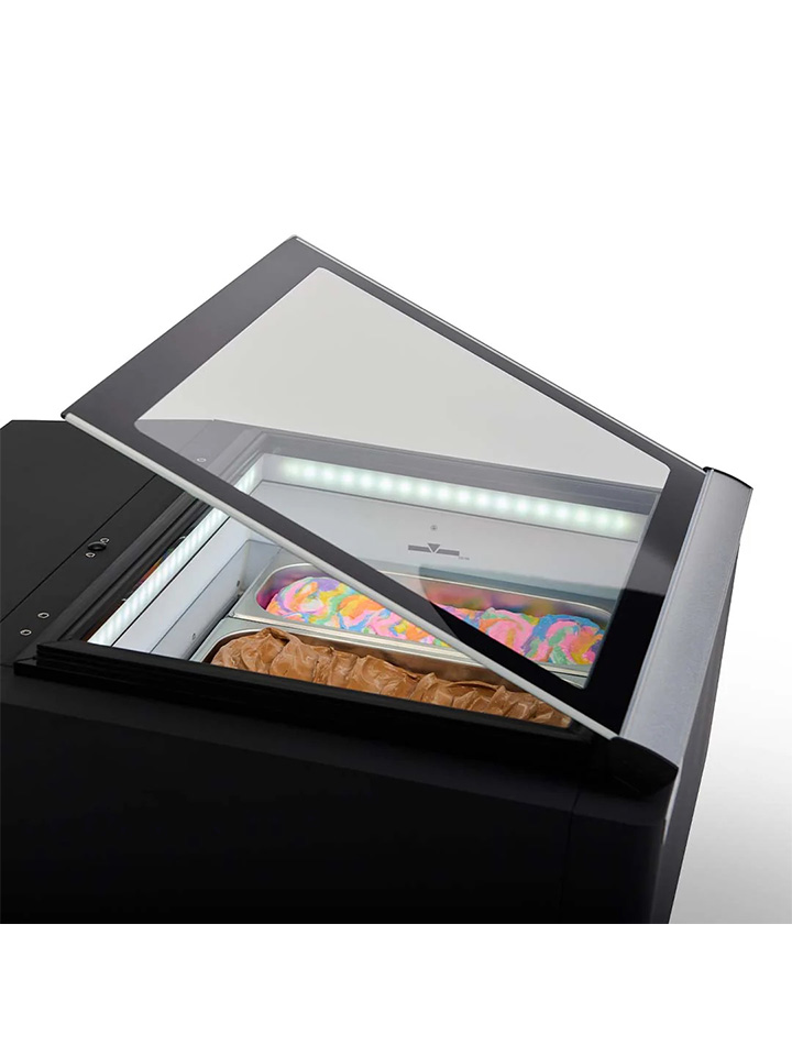 vitrina para exhibir gelato en color negro modelo TKNS03B